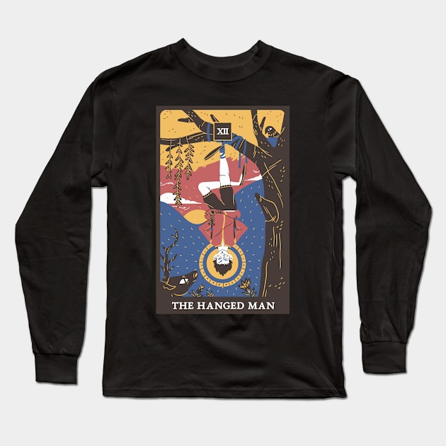 The Hanged Man Tarot Card Long Sleeve T-Shirt by myabstractmind